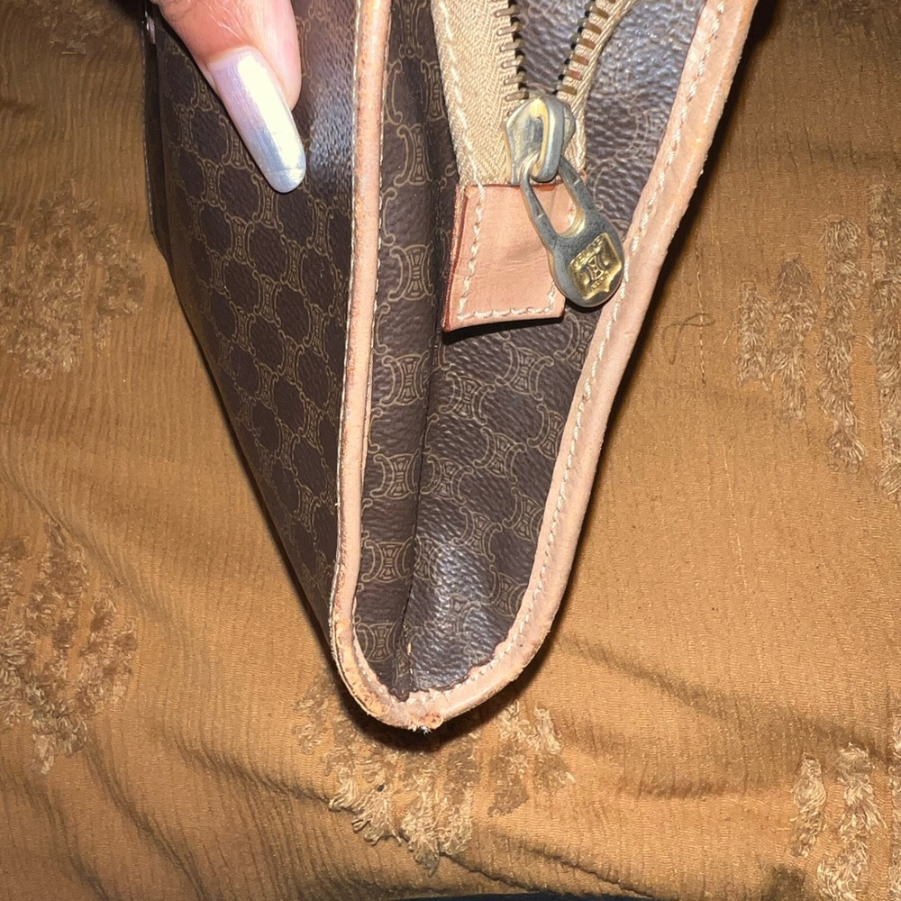 Celine Brown and Tan Cosmetic Bag - Picture 3 of 12